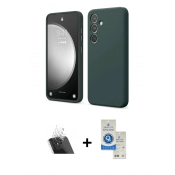 MARSİLYAN™- Galaxy A14 4G Kılıf Kozmos Yansıma Özel Seri - Şeffaf Royal Nano Ekran Koruyucu + Kamera Lens Koruma Cam - SF