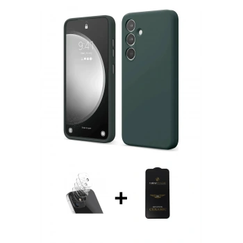 MARSİLYAN™- Galaxy A14 4G Kılıf Kozmos Yansıma Özel Seri - Siyah 6D Antistatik Mat Seramik Hayalet Nano Ekran Koruyucu + Kamera Lens Koruma Cam - SF
