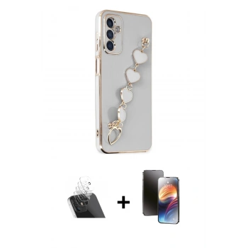 MARSİLYAN™- Galaxy A14 4G Kılıf Nova Işık Prime - Siyah 3D Antistatik Mat Seramik Nano Ekran Koruyucu + Kamera Lens Koruma Cam - SF