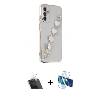 MARSİLYAN™- Galaxy A14 4G Kılıf Nova Işık Prime - Siyah 3D Antistatik Seramik Nano Ekran Koruyucu + Kamera Lens Koruma Cam - SF