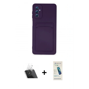 MARSİLYAN™- Galaxy A14 4G Kılıf Vadi Çizgi Prime - Şeffaf Pasifik Cam Ekran Koruyucu + Kamera Lens Koruma Cam - SF