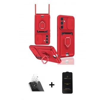 MARSİLYAN™- Galaxy A14 4G Kılıf Vadi Form Prime - Siyah 6D Antistatik Mat Seramik Hayalet Nano Ekran Koruyucu + Kamera Lens Koruma Cam - SF