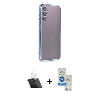 MARSİLYAN™- Galaxy A14 4G Kılıf Vadi Minimal - Şeffaf Royal Nano Ekran Koruyucu + Kamera Lens Koruma Cam - SF