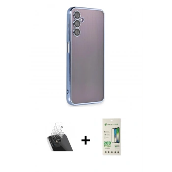 MARSİLYAN™- Galaxy A14 4G Kılıf Vadi Minimal - Siyah 20D Premium Cam Ekran Koruyucu + Kamera Lens Koruma Cam - SF