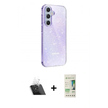 MARSİLYAN™- Galaxy A14 4G Kılıf Yankı Doku Prime - Siyah 20D Premium Cam Ekran Koruyucu + Kamera Lens Koruma Cam - SF