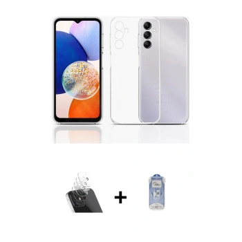 MARSİLYAN™- Galaxy A14 4G Kılıf Zirve Doku - Siyah Joko Magic 5D Cam + Kamera Lens Koruma Cam - SF