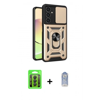 MARSİLYAN™- Galaxy A15 4G Kılıf Ahenk Klasik - Siyah Joko Magic 5D Cam + Raze Metal Kamera Lens - SH