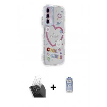 MARSİLYAN™- Galaxy A15 4G Kılıf Ahenk Modern Serisi - Siyah Joko Magic 5D Cam + Kamera Lens Koruma Cam - SF