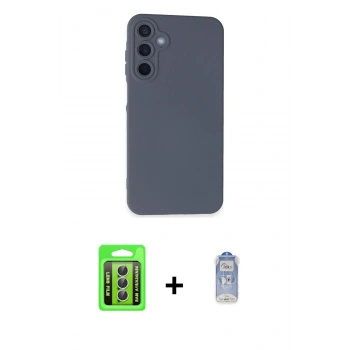 MARSİLYAN™- Galaxy A15 4G Kılıf Ahenk Serisi - Siyah Joko Magic 5D Cam + Raze Metal Kamera Lens - GS