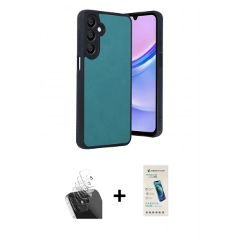 MARSİLYAN™- Galaxy A15 4G Kılıf Kıvılcım Işık Serisi - Şeffaf Pasifik Cam Ekran Koruyucu + Kamera Lens Koruma Cam - SF