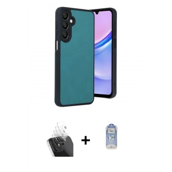 MARSİLYAN™- Galaxy A15 4G Kılıf Kıvılcım Işık Serisi - Siyah Joko Magic 5D Cam + Kamera Lens Koruma Cam - SF