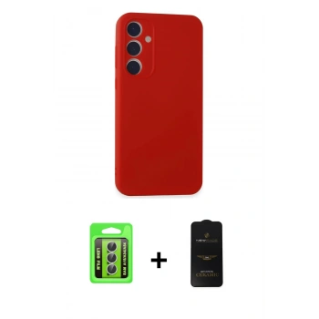MARSİLYAN™- Galaxy A15 4G Kılıf Kozmos Yansıma Özel Seri - Siyah 6D Antistatik Mat Seramik Hayalet Nano Ekran Koruyucu + Raze Metal Kamera Lens - GS