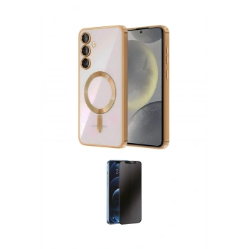 MARSİLYAN™- Galaxy A15 4G Kılıf Nova Işık Özel Seri - Siyah 3D Antistatik Hayalet Cam Ekran Koruyucu