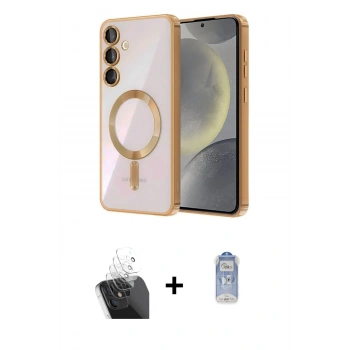 MARSİLYAN™- Galaxy A15 4G Kılıf Nova Işık Özel Seri - Siyah Joko Magic 5D Cam + Kamera Lens Koruma Cam - SF