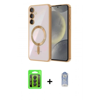 MARSİLYAN™- Galaxy A15 4G Kılıf Nova Işık Özel Seri - Siyah Joko Magic 5D Cam + Raze Metal Kamera Lens - SH