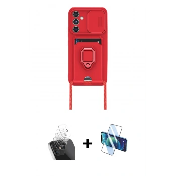 MARSİLYAN™- Galaxy A15 4G Kılıf Vadi Form Prime - Siyah 3D Antistatik Seramik Nano Ekran Koruyucu + Kamera Lens Koruma Cam - SF