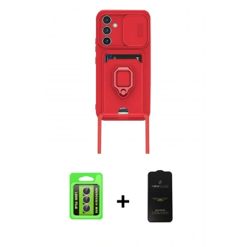 MARSİLYAN™- Galaxy A15 4G Kılıf Vadi Form Prime - Siyah 6D Antistatik Mat Seramik Hayalet Nano Ekran Koruyucu + Raze Metal Kamera Lens - GS