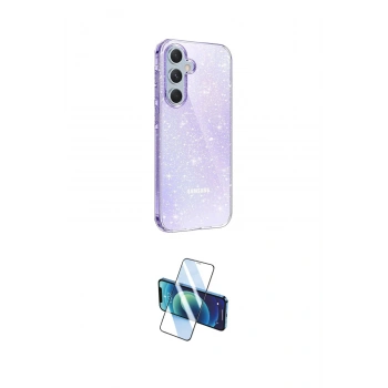 MARSİLYAN™- Galaxy A15 4G Kılıf Yankı Doku Prime - Siyah 3D Antistatik Cam Ekran Koruyucu