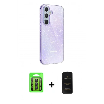MARSİLYAN™- Galaxy A15 4G Kılıf Yankı Doku Prime - Siyah 6D Antistatik Mat Seramik Hayalet Nano Ekran Koruyucu + Raze Metal Kamera Lens - SH