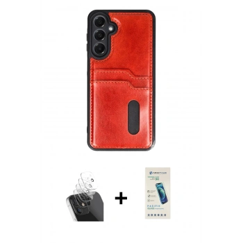 MARSİLYAN™- Galaxy A15 4G Kılıf Yörünge Işık Serisi - Şeffaf Pasifik Cam Ekran Koruyucu + Kamera Lens Koruma Cam - SF
