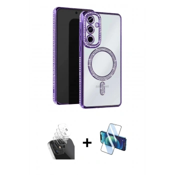 MARSİLYAN™- Galaxy A15 4G Kılıf Zirve Doku Prime - Siyah 3D Antistatik Seramik Nano Ekran Koruyucu + Kamera Lens Koruma Cam - SF