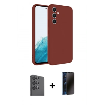 MARSİLYAN™- Galaxy A16 5G Kılıf Kozmos Yansıma Özel Seri - Siyah 3D Antistatik Hayalet Cam Ekran Koruyucu + Raze Metal Kamera Lens - SH