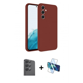 MARSİLYAN™- Galaxy A16 5G Kılıf Kozmos Yansıma Özel Seri - Siyah 3D Antistatik Seramik Nano Ekran Koruyucu + Raze Metal Kamera Lens - SH