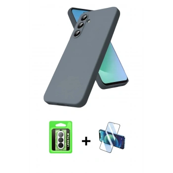 MARSİLYAN™- Galaxy A17 5G Kılıf Ahenk Serisi - Siyah 3D Antistatik Seramik Nano Ekran Koruyucu + Raze Metal Kamera Lens - GS