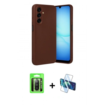 MARSİLYAN™- Galaxy A17 5G Kılıf Nova Işık - Siyah 3D Antistatik Seramik Nano Ekran Koruyucu + Raze Metal Kamera Lens - SH