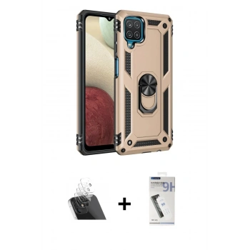 MARSİLYAN™- Galaxy A22 Kılıf Ahenk Klasik Koleksiyonu - Şeffaf Uv Polymer Nano Ekran Koruyucu + Kamera Lens Koruma Cam - SF