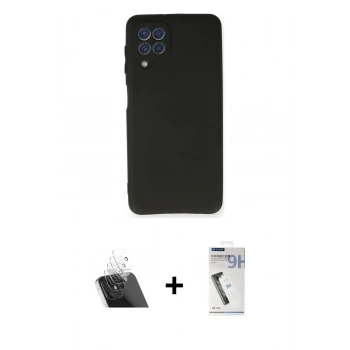 MARSİLYAN™- Galaxy A22 Kılıf Kozmos Yansıma Özel Seri - Şeffaf Uv Polymer Nano Ekran Koruyucu + Kamera Lens Koruma Cam - SF