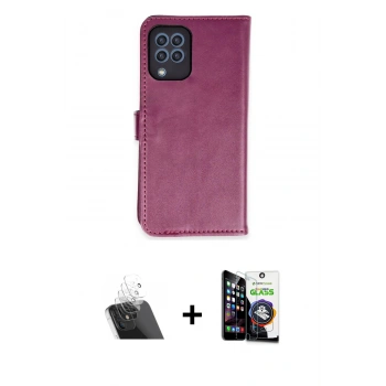 MARSİLYAN™- Galaxy A22 Kılıf Siluet Işık Serisi - Şeffaf Temperli Cam Ekran Koruyucu + Kamera Lens Koruma Cam - SF