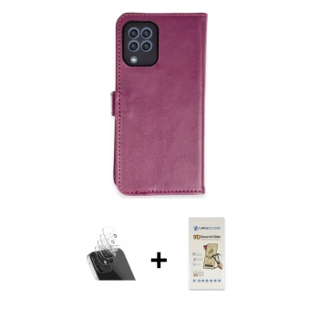MARSİLYAN™- Galaxy A22 Kılıf Siluet Işık Serisi - Siyah Mat Seramik Nano Ekran Koruyucu + Kamera Lens Koruma Cam - SF