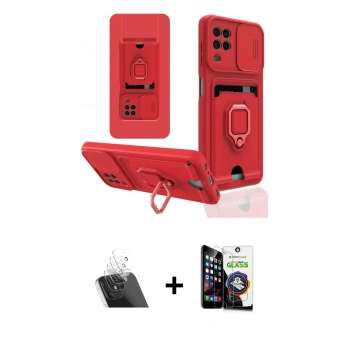 MARSİLYAN™- Galaxy A22 Kılıf Vadi Form Prime - Şeffaf Temperli Cam Ekran Koruyucu + Kamera Lens Koruma Cam - SF