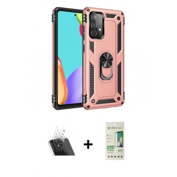 MARSİLYAN™- Galaxy A23 4G Kılıf Ahenk Klasik Koleksiyonu - Siyah 20D Premium Cam Ekran Koruyucu + Kamera Lens Koruma Cam - SF