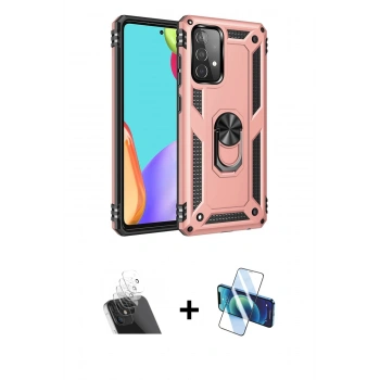 MARSİLYAN™- Galaxy A23 4G Kılıf Ahenk Klasik Koleksiyonu - Siyah 3D Antistatik Cam Ekran Koruyucu + Kamera Lens Koruma Cam - SF