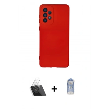 MARSİLYAN™- Galaxy A23 4G Kılıf Ahenk Serisi - Siyah Joko Magic 5D Cam + Kamera Lens Koruma Cam - SF