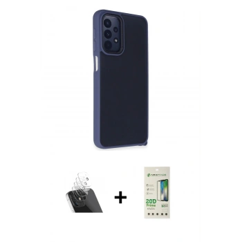 MARSİLYAN™- Galaxy A23 4G Kılıf Atlas Form - Siyah 20D Premium Cam Ekran Koruyucu + Kamera Lens Koruma Cam - SF