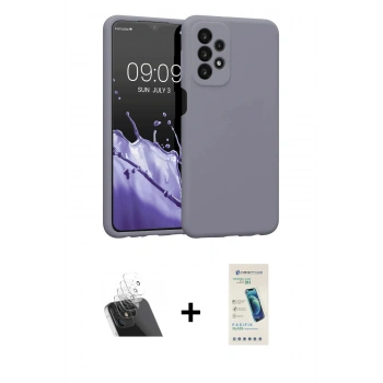 MARSİLYAN™- Galaxy A23 4G Kılıf Kozmos Yansıma Özel Seri - Şeffaf Pasifik Cam Ekran Koruyucu + Kamera Lens Koruma Cam - SF