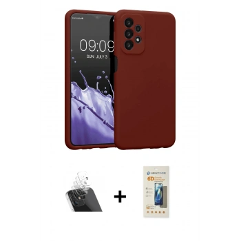 MARSİLYAN™- Galaxy A23 4G Kılıf Kozmos Yansıma Özel Seri - Siyah 6D Mat Seramik Hayalet Nano Ekran Koruyucu + Kamera Lens Koruma Cam - SF