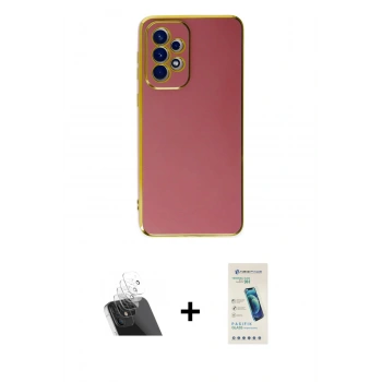 MARSİLYAN™- Galaxy A23 4G Kılıf Yankı Serisi - Şeffaf Pasifik Cam Ekran Koruyucu + Kamera Lens Koruma Cam - SF