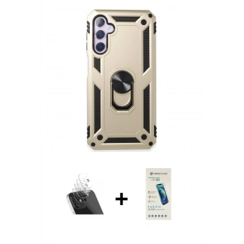 MARSİLYAN™- Galaxy A24 4G Kılıf Ahenk Klasik Koleksiyonu - Şeffaf Pasifik Cam Ekran Koruyucu + Kamera Lens Koruma Cam - SF