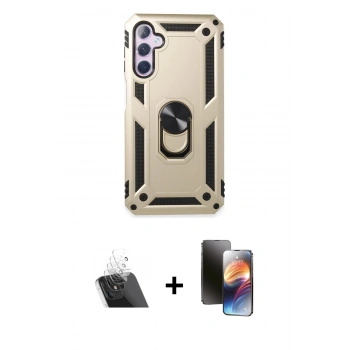 MARSİLYAN™- Galaxy A24 4G Kılıf Ahenk Klasik Koleksiyonu - Siyah 3D Antistatik Mat Seramik Nano Ekran Koruyucu + Kamera Lens Koruma Cam - SF