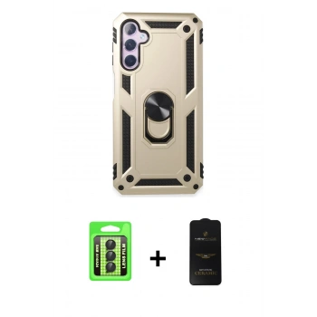 MARSİLYAN™- Galaxy A24 4G Kılıf Ahenk Klasik Koleksiyonu - Siyah 6D Antistatik Mat Seramik Hayalet Nano Ekran Koruyucu + Raze Metal Kamera Lens - SH