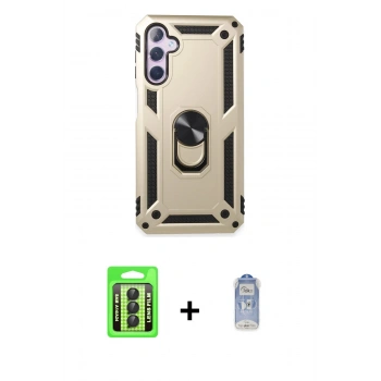 MARSİLYAN™- Galaxy A24 4G Kılıf Ahenk Klasik Koleksiyonu - Siyah Joko Magic 5D Cam + Raze Metal Kamera Lens - SH