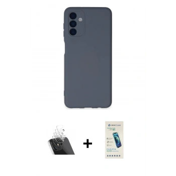 MARSİLYAN™- Galaxy A24 4G Kılıf Ahenk Serisi - Şeffaf Pasifik Cam Ekran Koruyucu + Kamera Lens Koruma Cam - SF