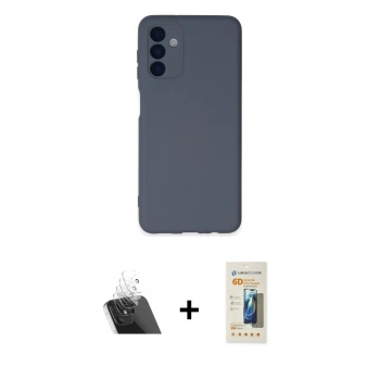 MARSİLYAN™- Galaxy A24 4G Kılıf Ahenk Serisi - Siyah 6D Mat Seramik Hayalet Nano Ekran Koruyucu + Kamera Lens Koruma Cam - SF
