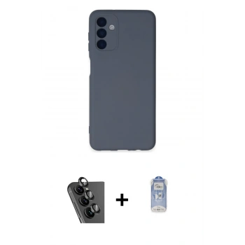 MARSİLYAN™- Galaxy A24 4G Kılıf Ahenk Serisi - Siyah Joko Magic 5D Cam + Valdez Metal Kamera Lens - SH