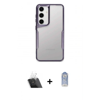 MARSİLYAN™- Galaxy A24 4G Kılıf Akış Çizgi Koleksiyonu - Siyah Joko Magic 5D Cam + Kamera Lens Koruma Cam - SF