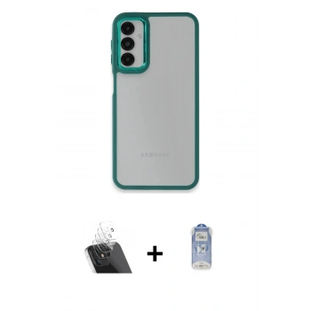 MARSİLYAN™- Galaxy A24 4G Kılıf Eksen Doku Prime - Siyah Joko Magic 5D Cam + Kamera Lens Koruma Cam - SF